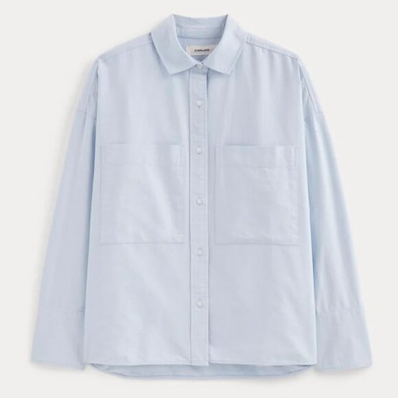Everlane The Boxy Oxford Button Down Shirt in Light Blue - NWOT - Size Large - Picture 1 of 8